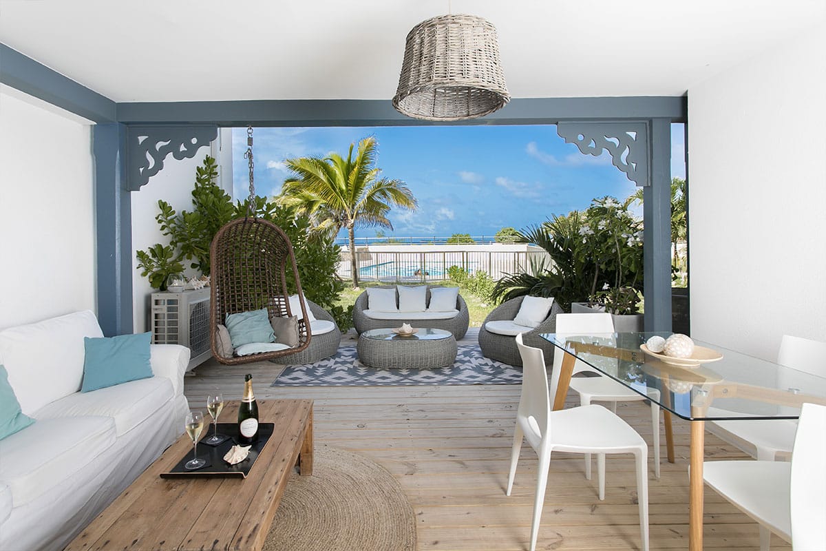 Côte Chic - Beach House rental in Orient Beach, Saint-Martin - Living Room Terrace